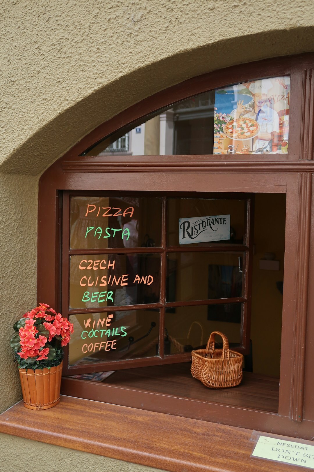 Warm Czech kitchen with fresh vegetables on the counter