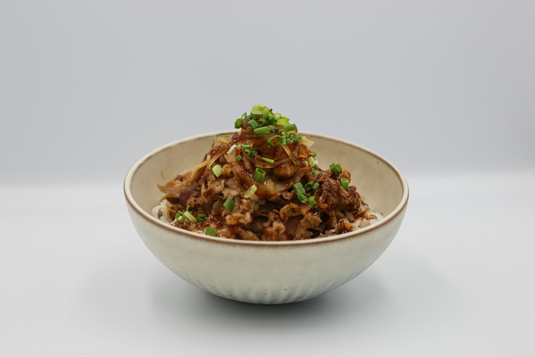 Bowl of traditional Czech beef goulash with bread dumpling