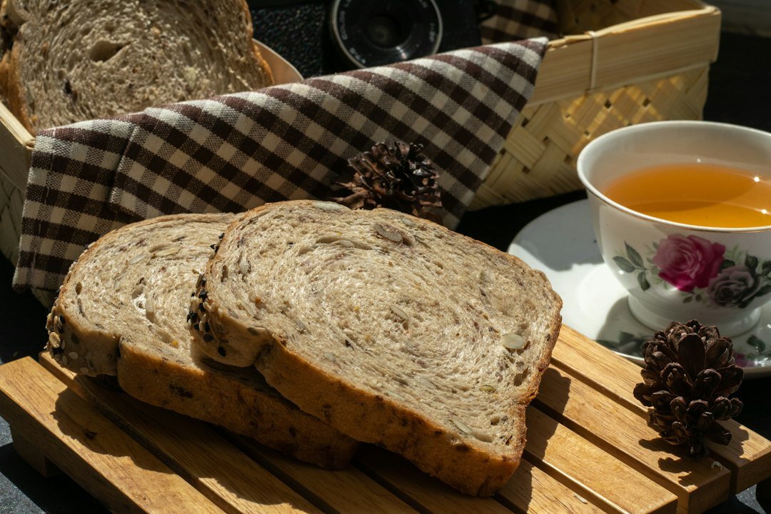 homemade bread on wooden board