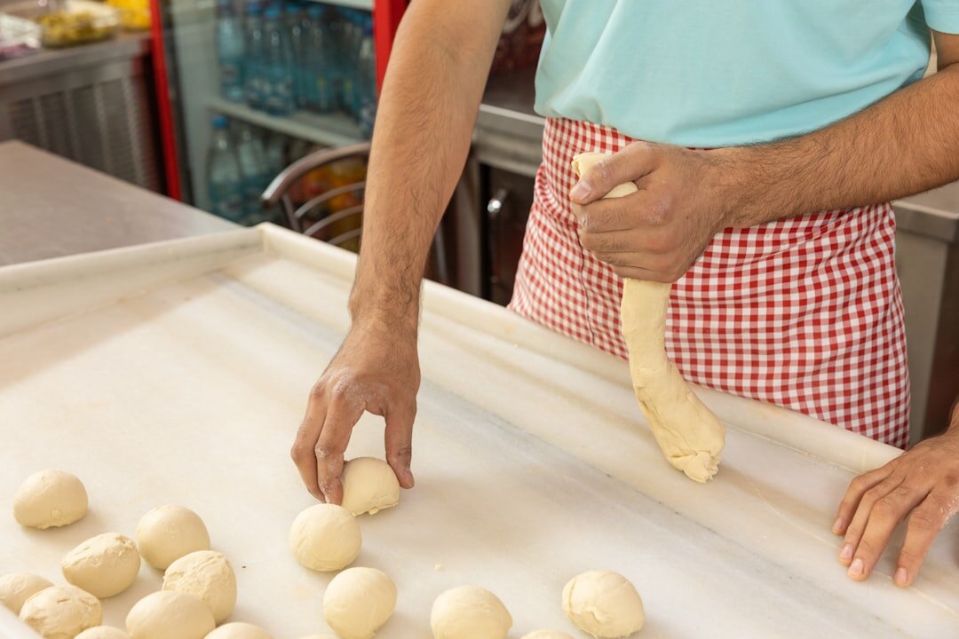 baking pastries in kitchen