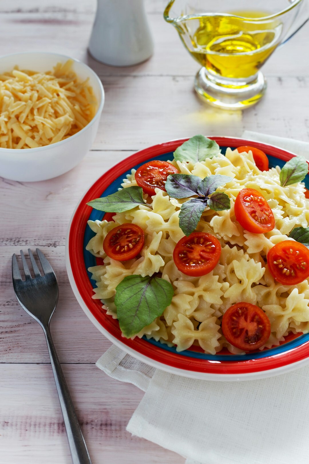 quick pasta dinner on plate